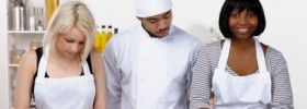 Chef teaching students